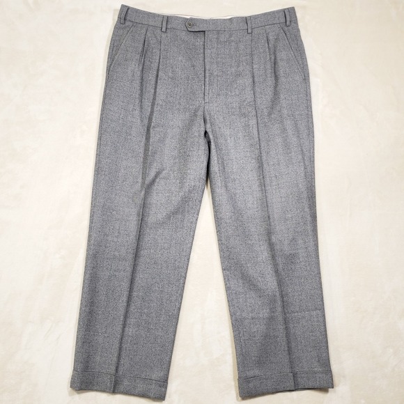 Brooks Brothers Other - Brooks Brothers Dress Pants Mens 40 Gray Wool Pleated Cuffed Italian Canonico